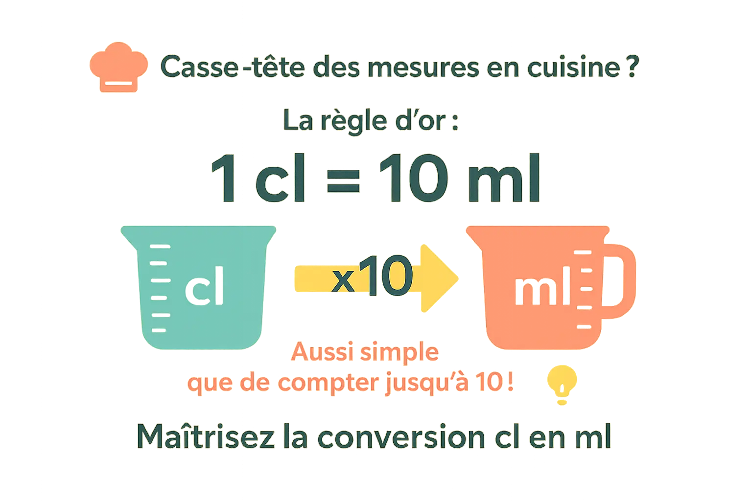 Tableau de conversion cl en ml